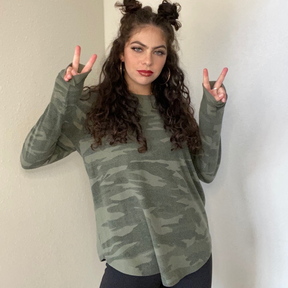 Green camo Theo & Spence long sleeve